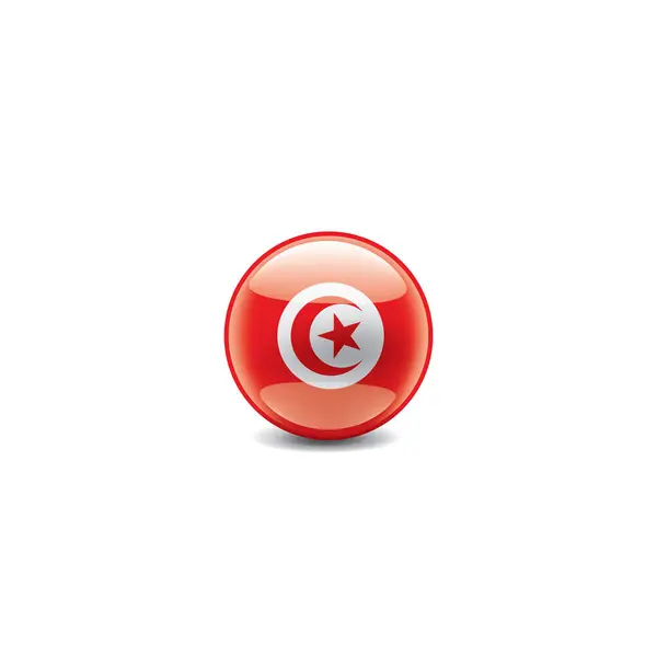 Drapeau Tunisie, illustration vectorielle sur fond blanc — Image vectorielle