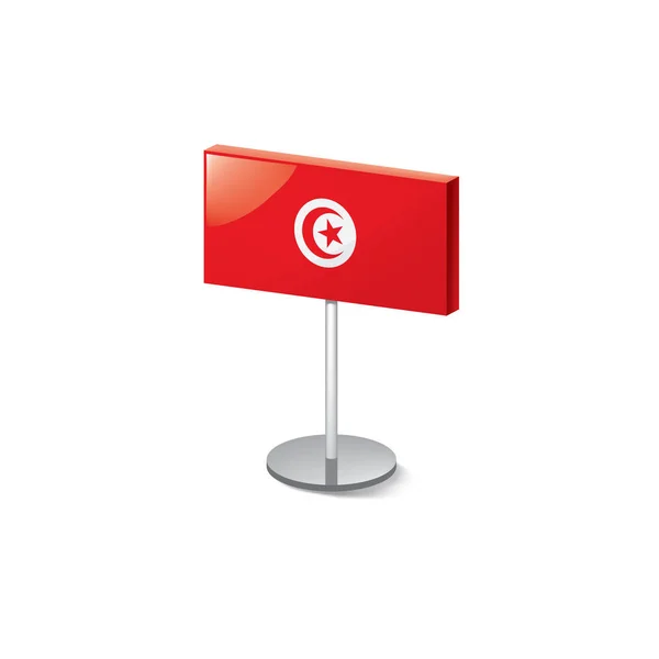 Drapeau Tunisie, illustration vectorielle sur fond blanc — Image vectorielle