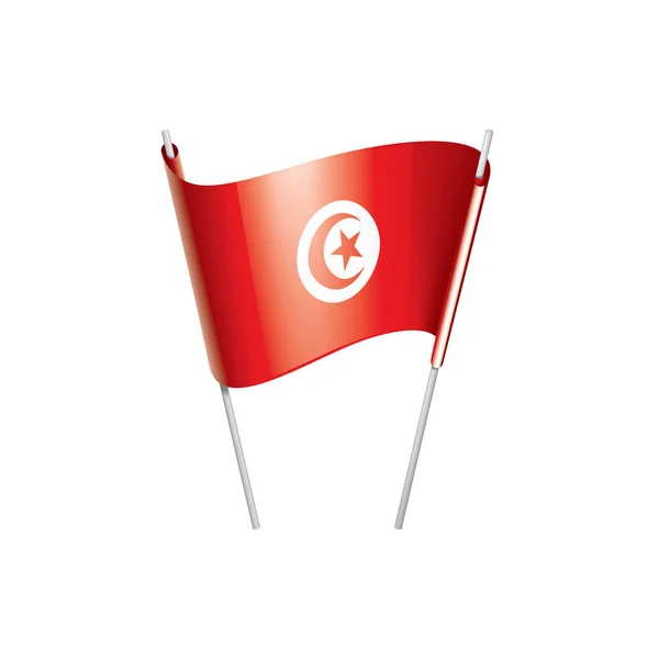 Tunísia bandeira, ilustração vetorial sobre um fundo branco — Vetor de Stock