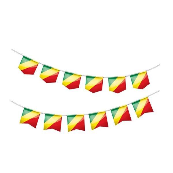 Kongói zászló, vektor illusztráció fehér alapon — Stock Vector