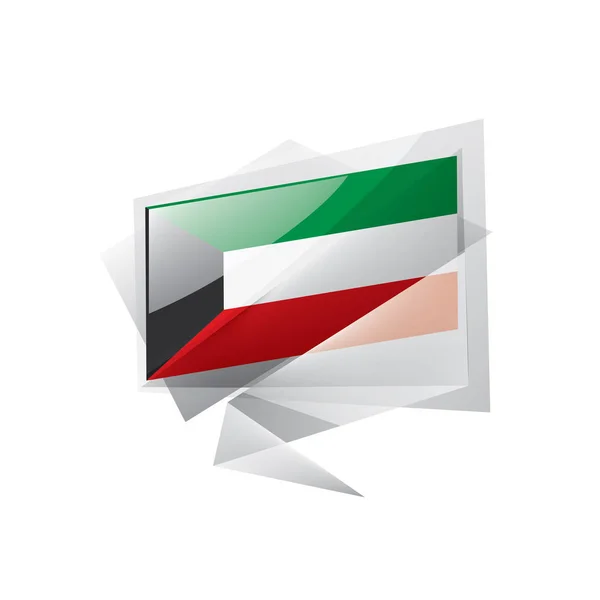 Drapeau Koweït, illustration vectorielle sur fond blanc — Image vectorielle