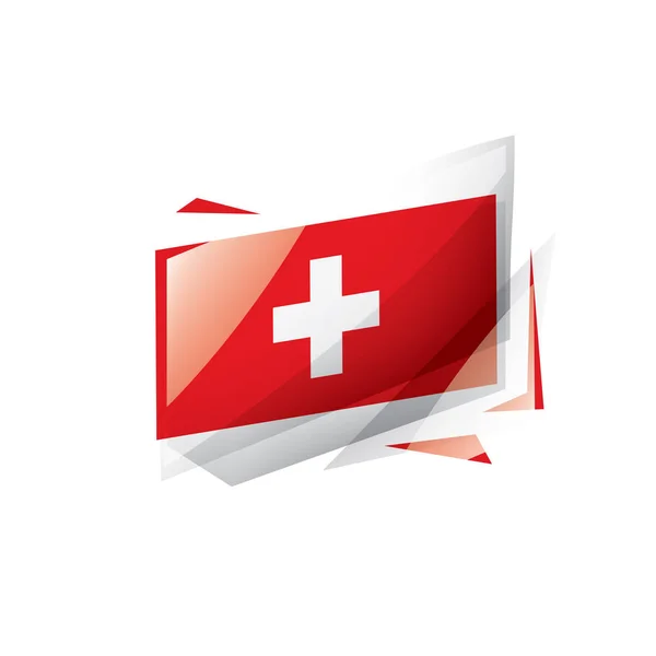 Drapeau Suisse, illustration vectorielle sur fond blanc — Image vectorielle