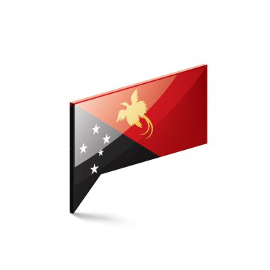 Papua Yeni Gine bayrağı, beyaz arkaplanda vektör illüstrasyonu