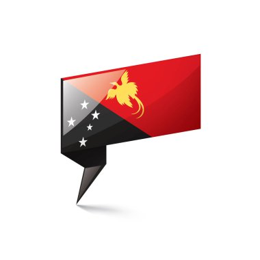 Papua Yeni Gine bayrağı, beyaz arkaplanda vektör illüstrasyonu