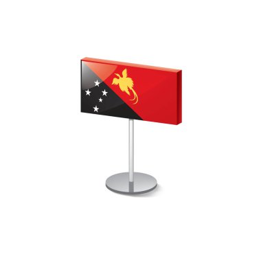 Papua Yeni Gine bayrağı, beyaz arkaplanda vektör illüstrasyonu