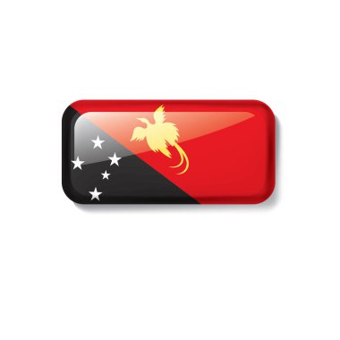 Papua Yeni Gine bayrağı, beyaz arkaplanda vektör illüstrasyonu