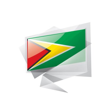 Guyana bayrağı, beyaz arkaplanda vektör illüstrasyonu