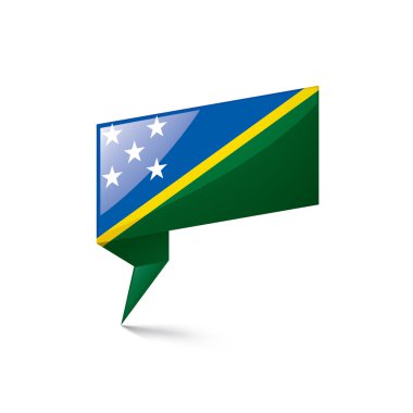 Solomon Adaları bayrağı, beyaz arka planda vektör illüstrasyonu