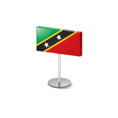 Saint Kitts ve Nevis bayrağı, beyaz arkaplanda vektör çizimi