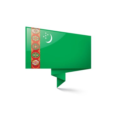 Türkmenistan bayrağı, beyaz bir arka plan üzerinde vektör çizim