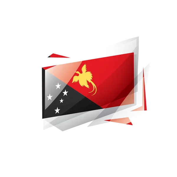 Flagge Papua-Neuguineas, Vektorabbildung auf weißem Hintergrund — Stockvektor