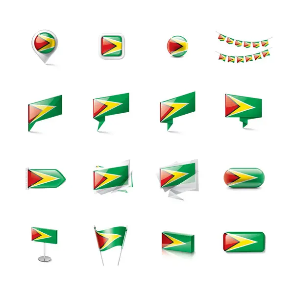 Флаг Гайаны, векторная иллюстрация на белом фоне — стоковый вектор