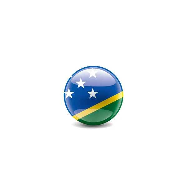 Bandera Nacional Las Islas Salomón Ilustración Vectorial Sobre Fondo Blanco — Archivo Imágenes Vectoriales