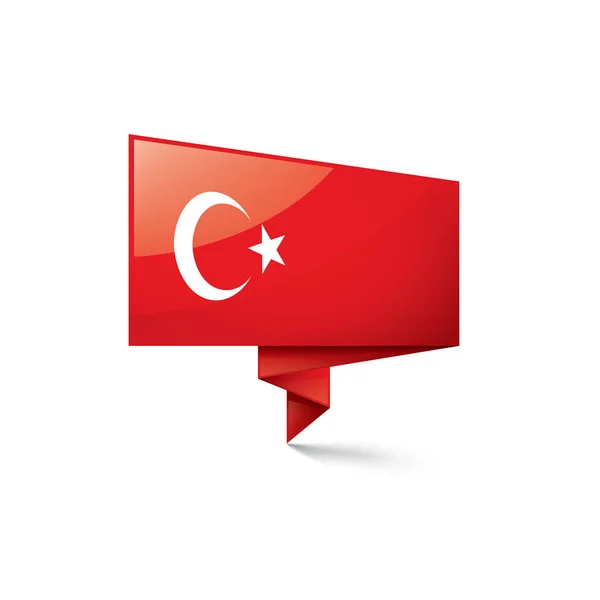 Turkey flag, vector illustration on a white background — Stock Vector