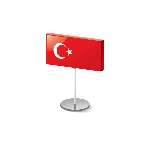 Turkey flag, vector illustration on a white background — Stock Vector