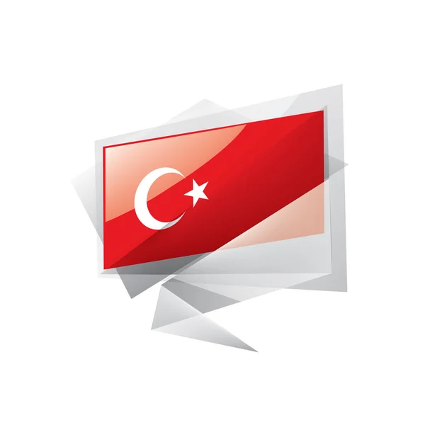 Прапор Туреччини, Векторні ілюстрації на білому фоні — стоковий вектор