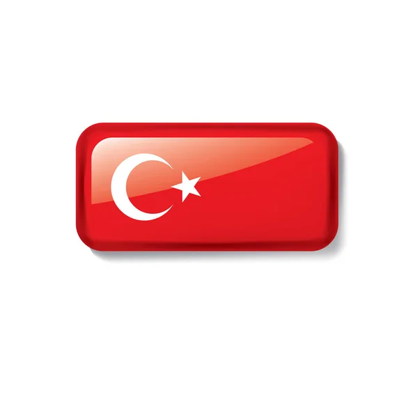 Törökország zászló, egy fehér háttér vektor illusztráció — Stock Vector