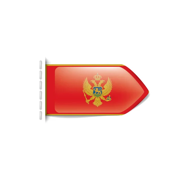 Bandera montenegro, ilustración vectorial sobre fondo blanco — Vector de stock