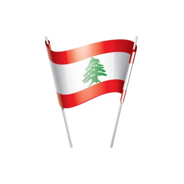 Lübnan bayrağı, beyaz bir arka plan üzerinde vektör çizim