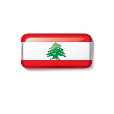 Lübnan bayrağı, beyaz bir arka plan üzerinde vektör çizim