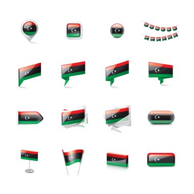 Libya bayrağı, beyaz bir arka plan üzerinde vektör çizim