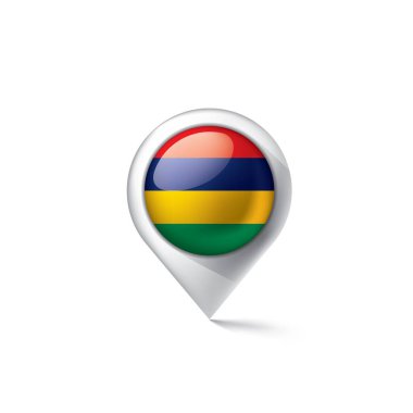 Mauritius bayrak, beyaz bir arka plan üzerinde vektör çizim