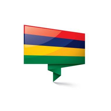 Mauritius bayrak, beyaz bir arka plan üzerinde vektör çizim