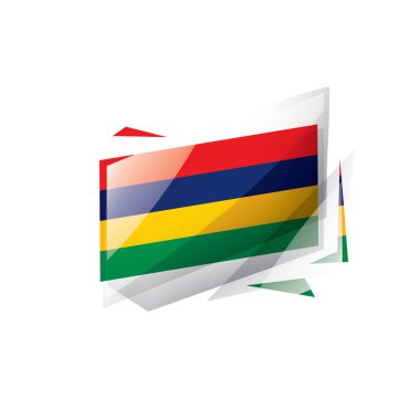 Mauritius bayrak, beyaz bir arka plan üzerinde vektör çizim