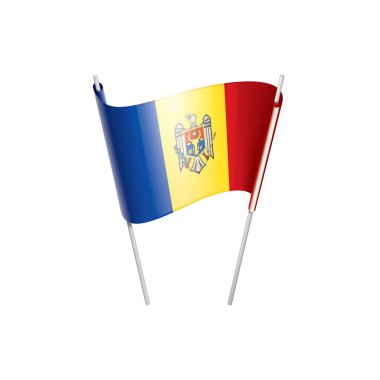 Moldova bayrağı, beyaz bir arka plan üzerinde vektör çizim