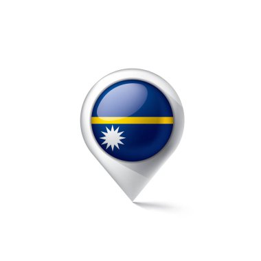 Nauru bayrak, beyaz bir arka plan üzerinde vektör çizim