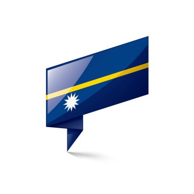 Nauru bayrak, beyaz bir arka plan üzerinde vektör çizim