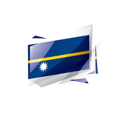 Nauru bayrak, beyaz bir arka plan üzerinde vektör çizim
