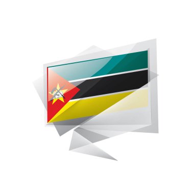 Mozambik bayrak, beyaz bir arka plan üzerinde vektör çizim
