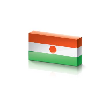 Nijer bayrak, beyaz bir arka plan üzerinde vektör çizim