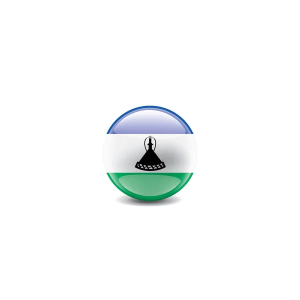 Drapeau National Lesotho Illustration Vectorielle Sur Fond Blanc — Image vectorielle