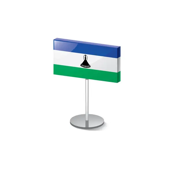 Bendera Lesotho, ilustrasi vektor pada latar belakang putih - Stok Vektor
