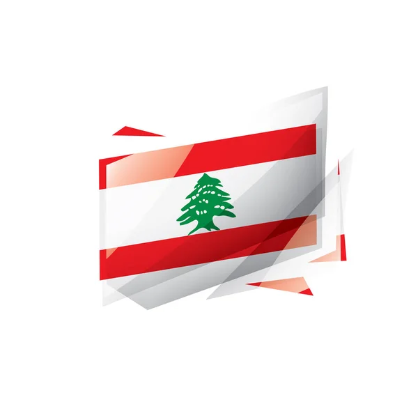 Drapeau libanais, illustration vectorielle sur fond blanc — Image vectorielle