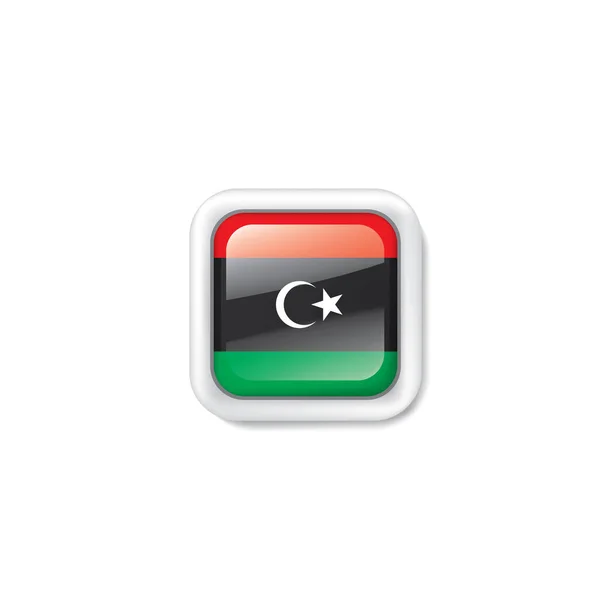 Drapeau National Libyen Illustration Vectorielle Sur Fond Blanc — Image vectorielle