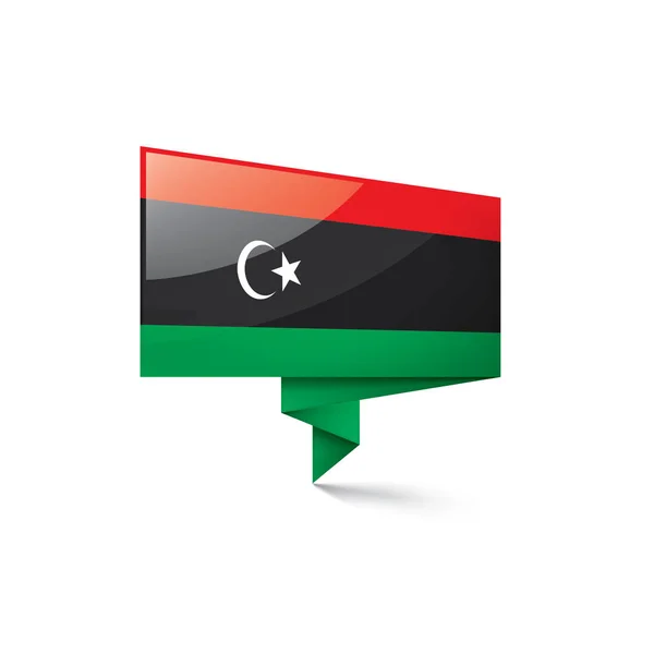 Líbia zászló, egy fehér háttér vektor illusztráció — Stock Vector