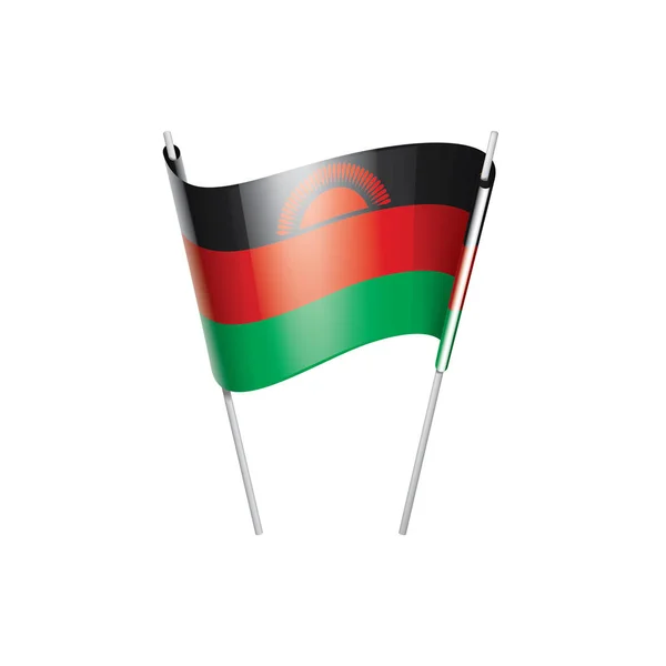 Flaga Malawi, wektor ilustracja na białym tle — Wektor stockowy