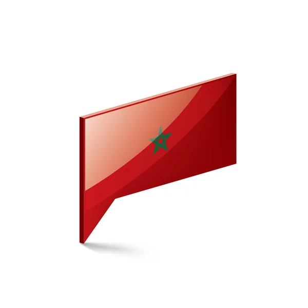 Marocco bandiera, illustrazione vettoriale su sfondo bianco — Vettoriale Stock