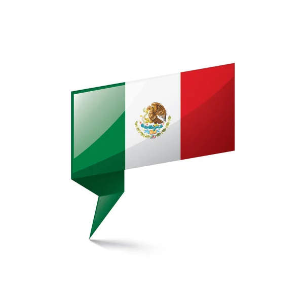 Mexicaanse vlag, vectorillustratie op een witte achtergrond — Stockvector