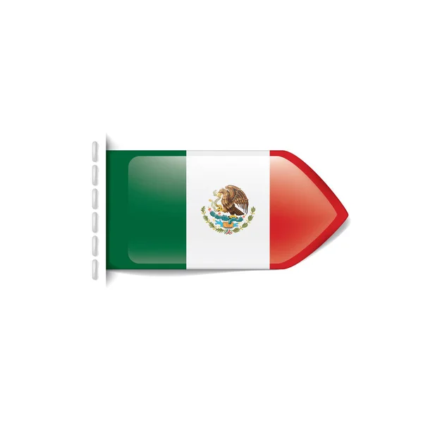 Drapeau mexicain, illustration vectorielle sur fond blanc — Image vectorielle