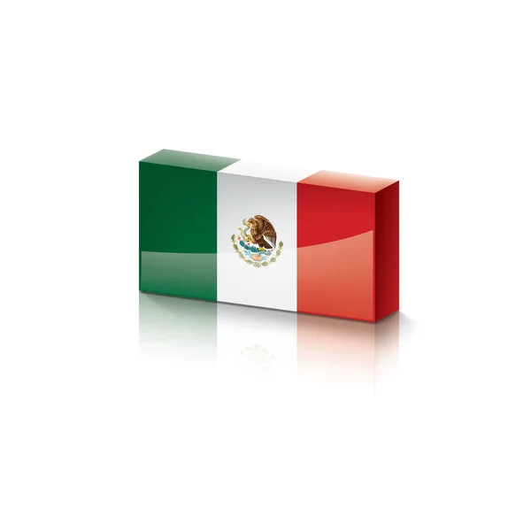 Bandera Mexicana, ilustración vectorial sobre fondo blanco — Archivo Imágenes Vectoriales