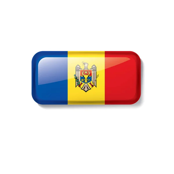 De vlag van Moldavië, vectorillustratie op een witte achtergrond — Stockvector