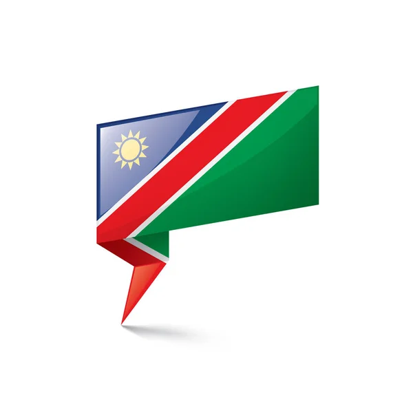 Drapeau namibien, illustration vectorielle sur fond blanc — Image vectorielle