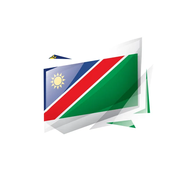 Drapeau National Namibien Illustration Vectorielle Sur Fond Blanc — Image vectorielle