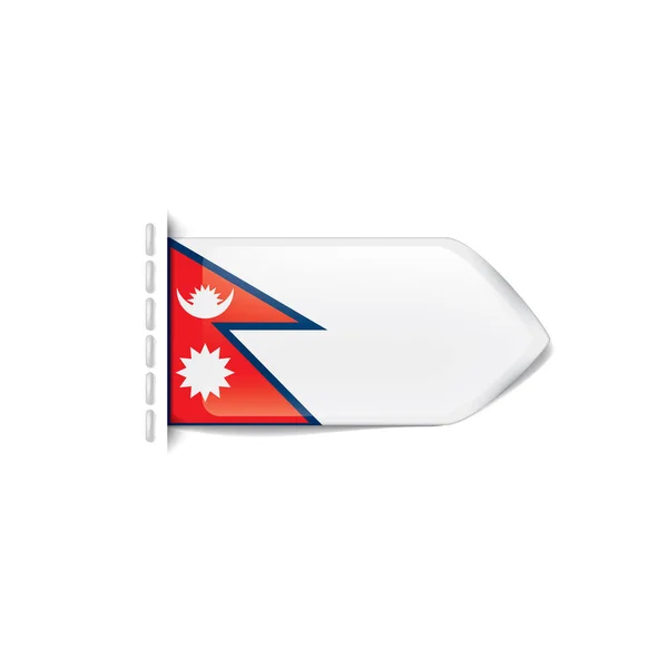 Bandera de Nepal, ilustración vectorial sobre fondo blanco — Archivo Imágenes Vectoriales