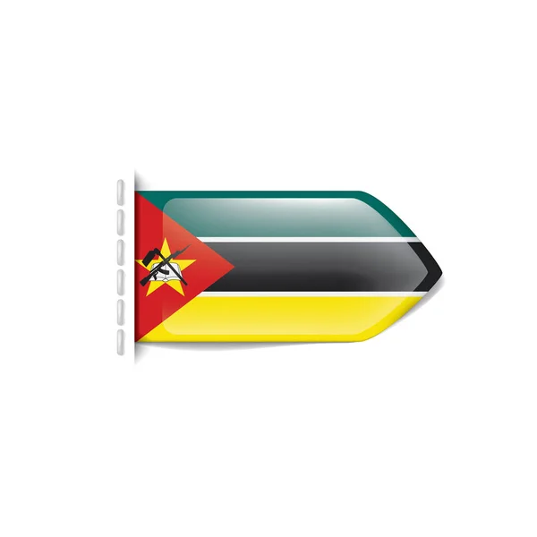 Bandeira de Moçambique, ilustração vetorial sobre um fundo branco —  Vetores de Stock