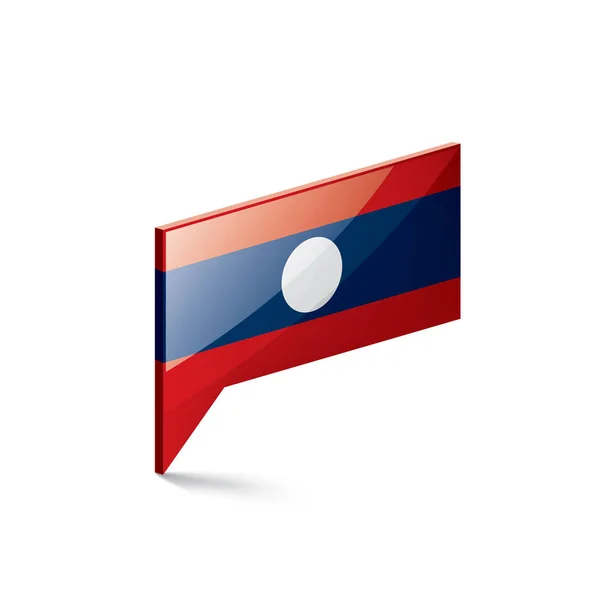 Vlag van Laos, vectorillustratie op een witte achtergrond — Stockvector